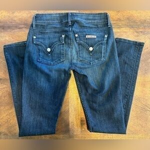 UEC👖HUDSON👖Women’s Collin Medium Wash Flap Pocket Mid-rise Skinny Ankle Jeans